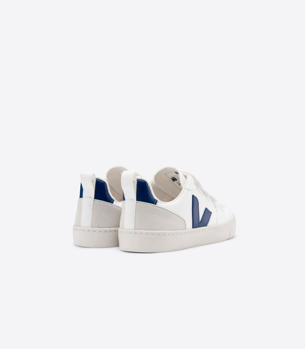 Veja Sneakers Kids - V-10 Velcro Cwl - White/Blue - 2870AECGK